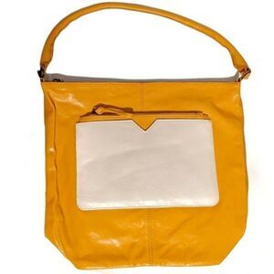 Latico Leather Dee Dee Handbag Tote Orange Tan Leather Handcrafted Shoulder Bag